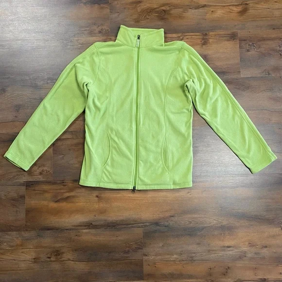 Land’s End Green Thermacheck Fleece Jacket Size S - Picture 1 of 5